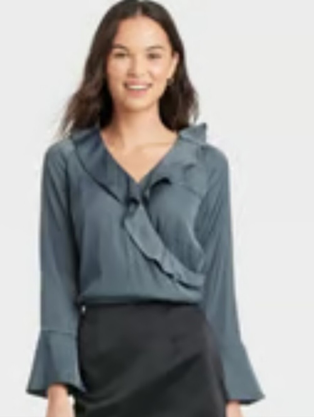 A New Day Teal Ruffle Bouse Sz S